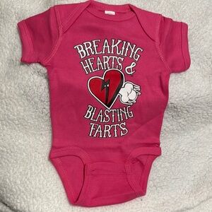 Rabbit Skins Pink Baby Onesie with Heart Design for newborn